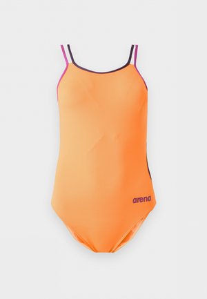 Arena, DOUBLE CROSS BACK - Badedragt - bright coral/plum/very fuchsia