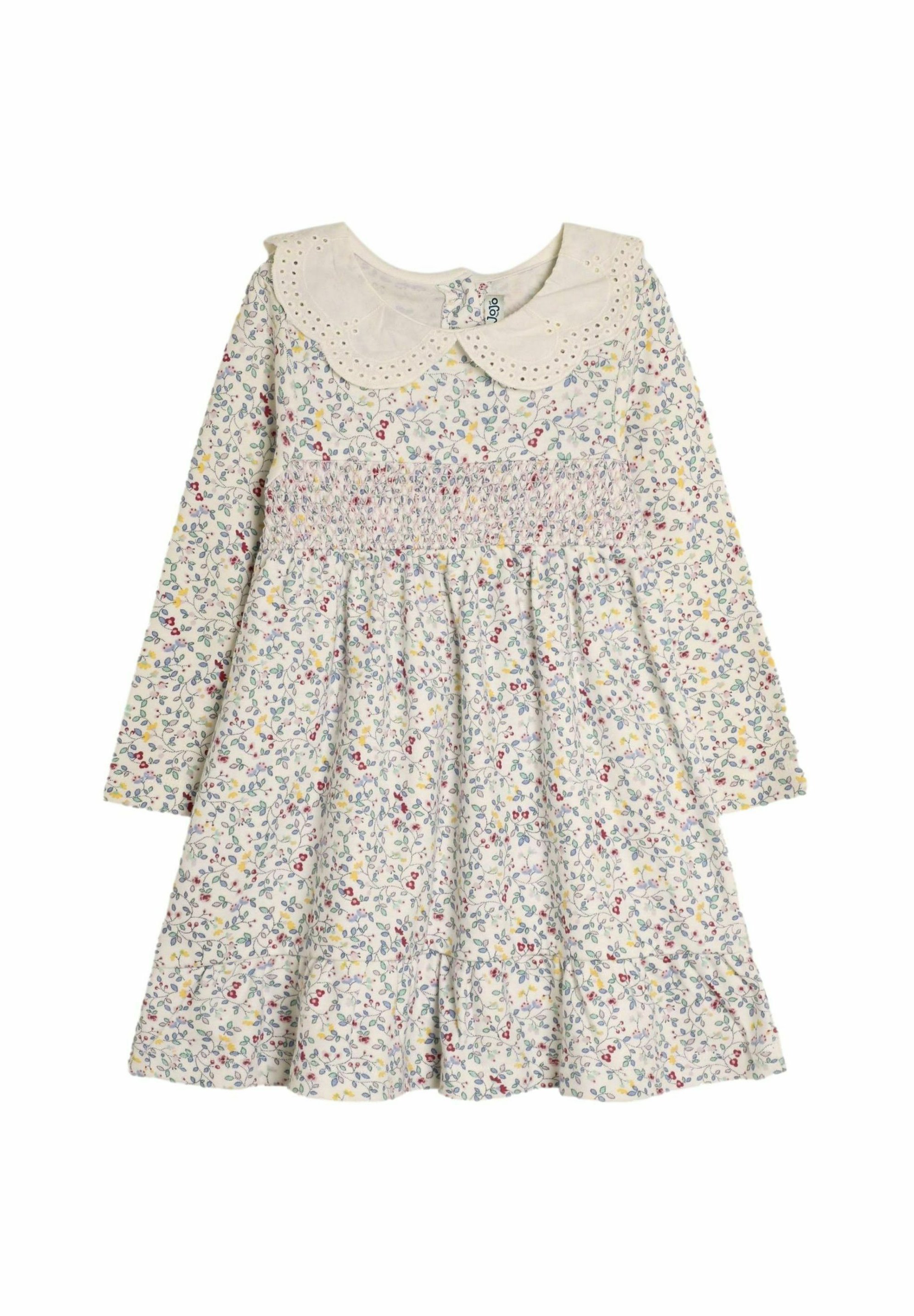 JoJo Maman Bébé TRAILING FLORAL SMOCKED BRODERIE COLLAR-REGULAR