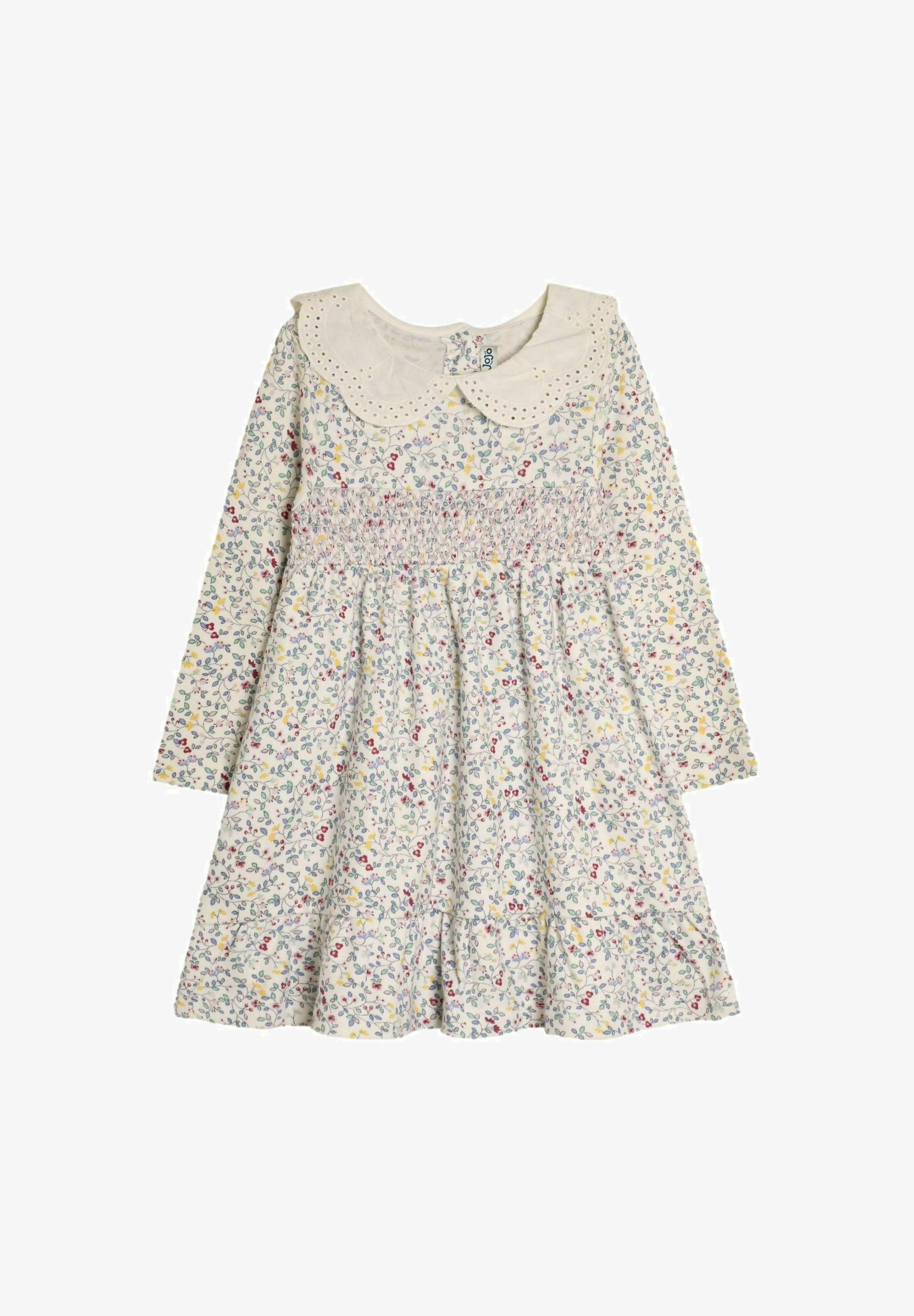 JoJo Maman Bébé TRAILING FLORAL SMOCKED BRODERIE COLLAR-REGULAR