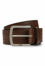BOSS - Cintura In Pelle Con Fibbia Con Logo - Nero - 12
