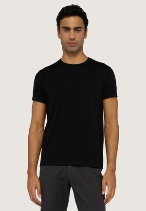 SLIM FIT IN CON RICAMO - T-shirt basic - black milano
