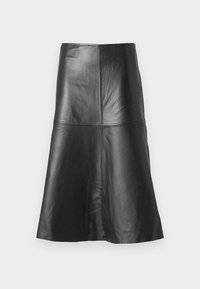 CATALINA FRAYA SKIRT - Leather skirt - black