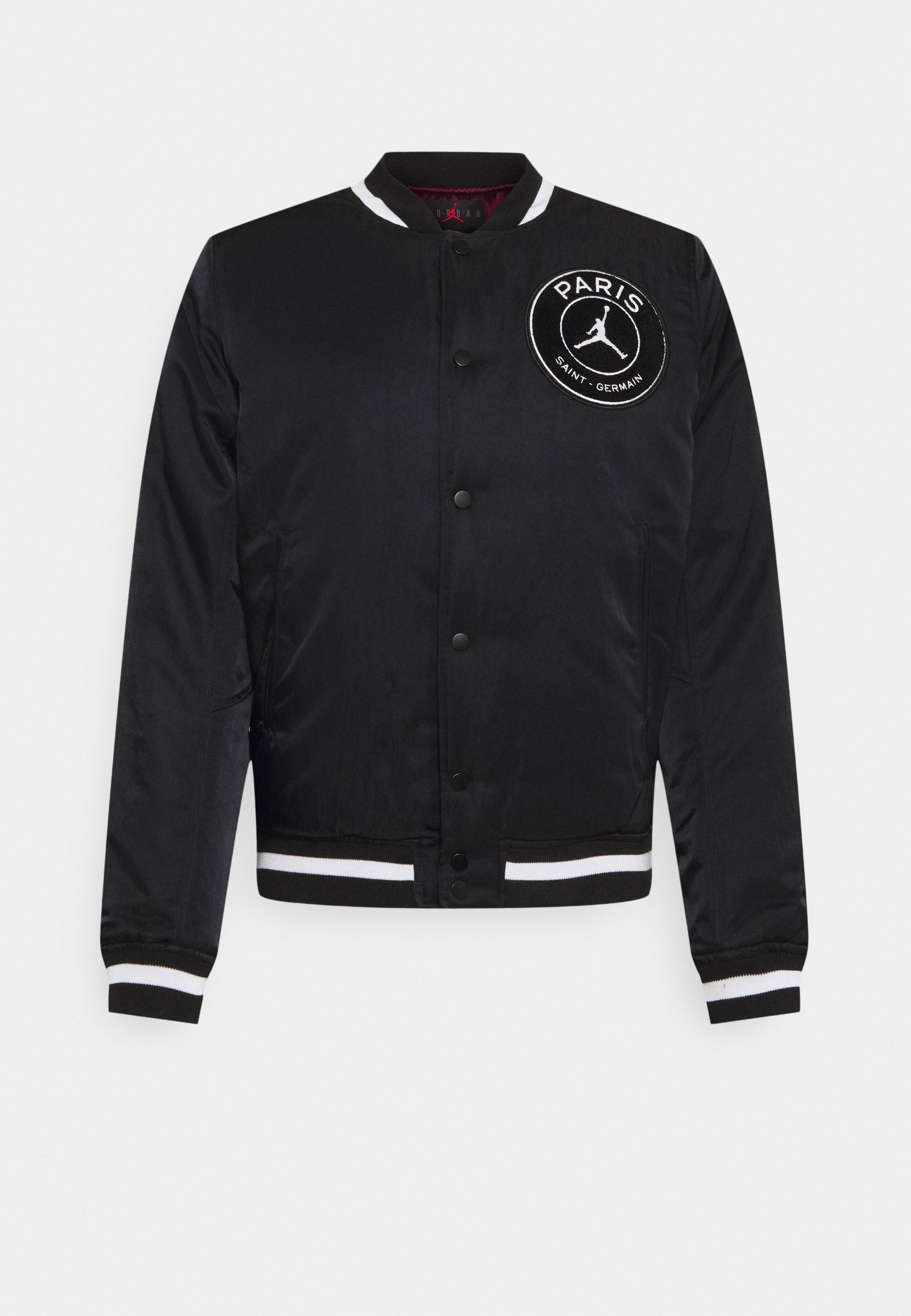 M J PARIS ST GERMAIN VARSITY JACKET Bomberjacka blackbordeauxmetallic gold M J PARIS ST GERMAIN VARSITY JACKET Bomberjacka blackbordeauxmetallic gold