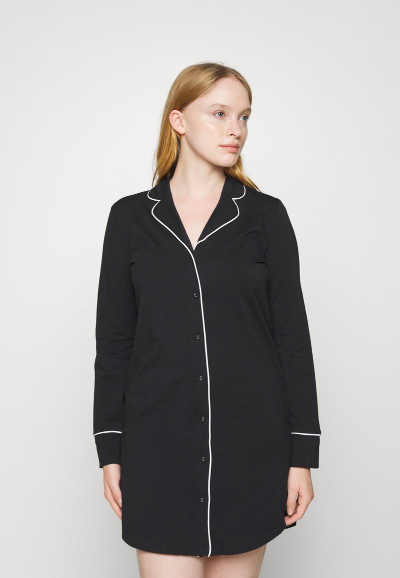 Esprit NIGHTSHIRT LONG SLEEVE Nachthemd black/schwarz Zalando.at