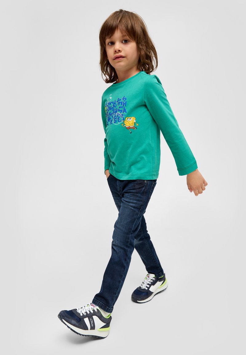 s.Oliver MIT SPONGEBOB SCHWAMMKOPF-MOTIV - Langarmshirt - türkis