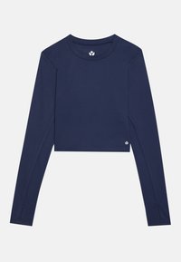 Mornarski dugi rukav uski top, izrađen od glatkog, rastezljivog materijala. Ima okrugli izrez i suptilni logo na donjem rubu. Elegantnog je i prilagođenog dizajna.