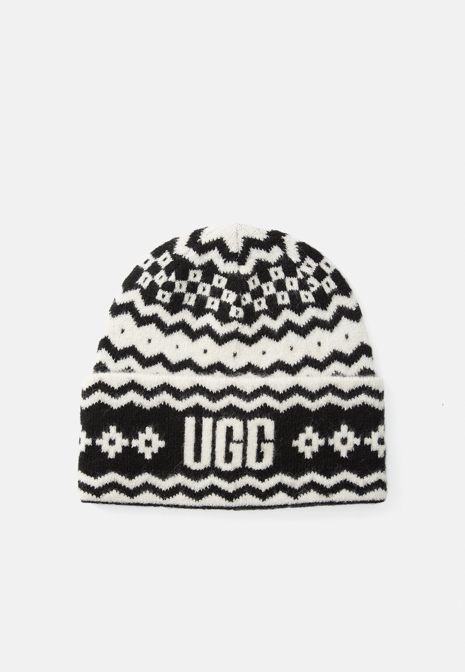 UGG Black Beanie and Black & White Patterned Scarf New Ugg Winter Hats SOLD main image 3