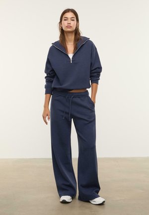 NECK - Sweatshirt - mottled dark blue