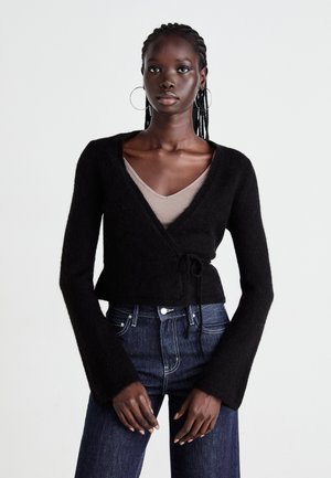 WRAP CARDIGAN - Strickjacke - black