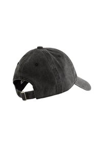 Mörkgrå bomullsbasker med böjd skärm, sexpaneldesign, justerbar rem bak och ventilerande öglor.