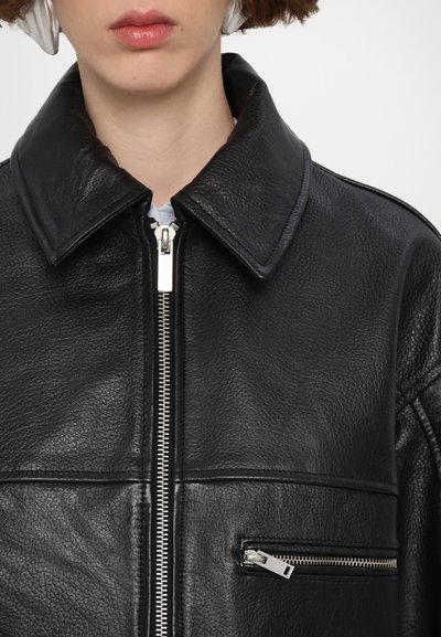 REMAIN OVERSIZE JACKET - Leather jacket - black