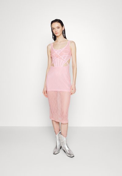 David Koma BONING OVERLAYER MIDI DRESS - Koktel haljina / svečana haljina - baby pink