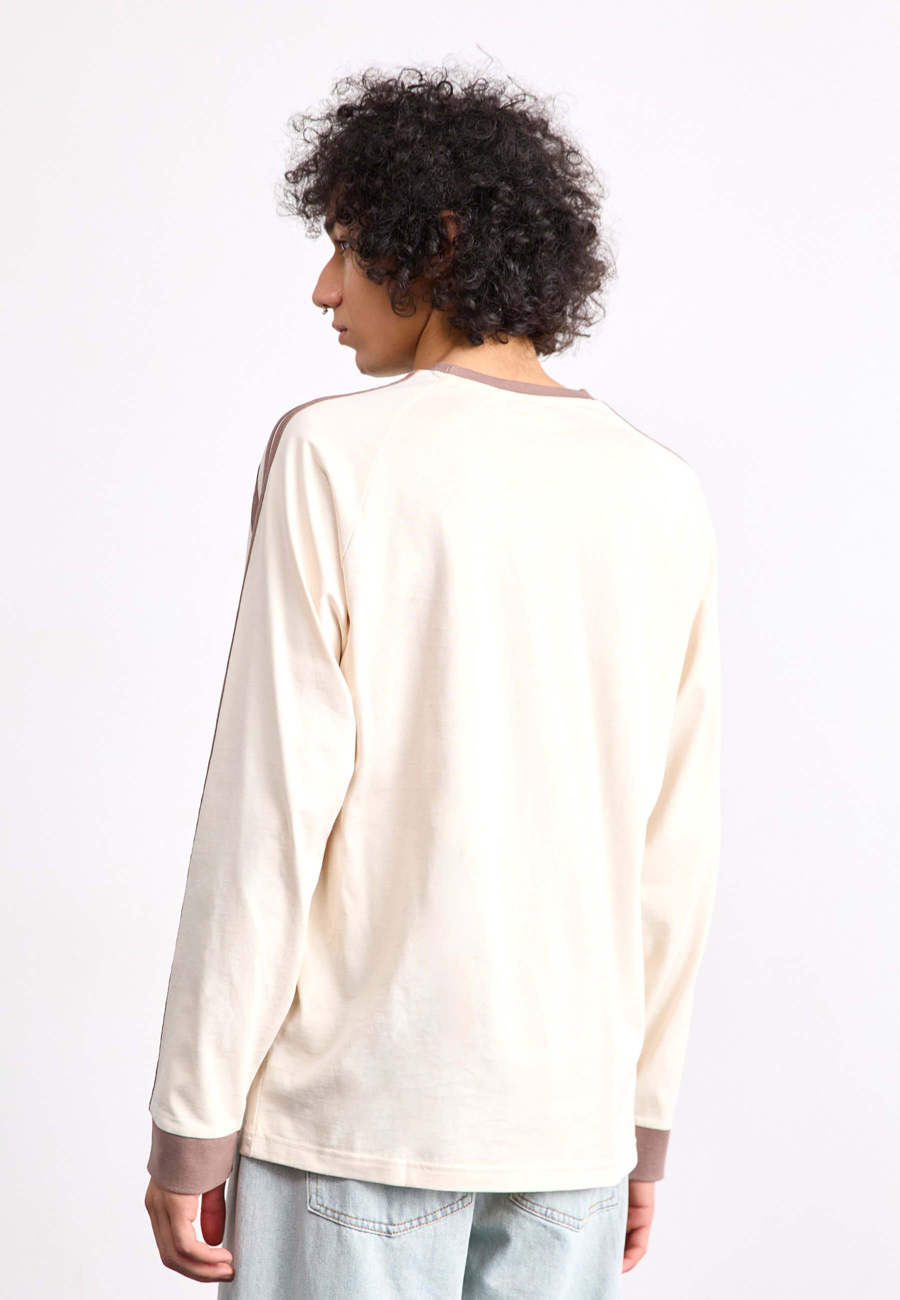 adidas Originals STRIPES - Long sleeved top - trace brown/beige