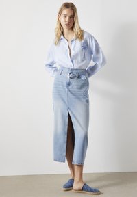 Ipekyol STRIPED PATTERN WITH EMBROIDERY - Button-down blouse - white