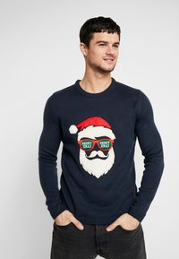 Only & Sons - ONSXMAS FUNNY BADGE JAQUARD  - Jumper - blue nights Thumbnail Image 1