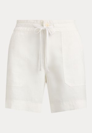 Lauren Ralph Lauren, LINEN WIDE-LEG DRAWCORD SHORT - Shorts - white