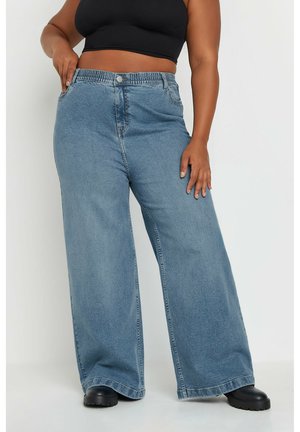 Yours Clothing YOURS CURVE WIDE LEG SLOUCHY JEANS - Wide leg - blue
