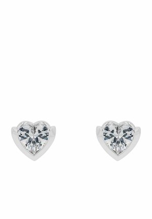 ZIRKONIA SYNTH HERZ - Earrings - silberfarben