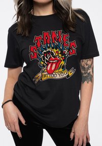 Paradiso Clothing THE ROLLING STONES TATTOO YOU  FLAMES - Print T-shirt - black