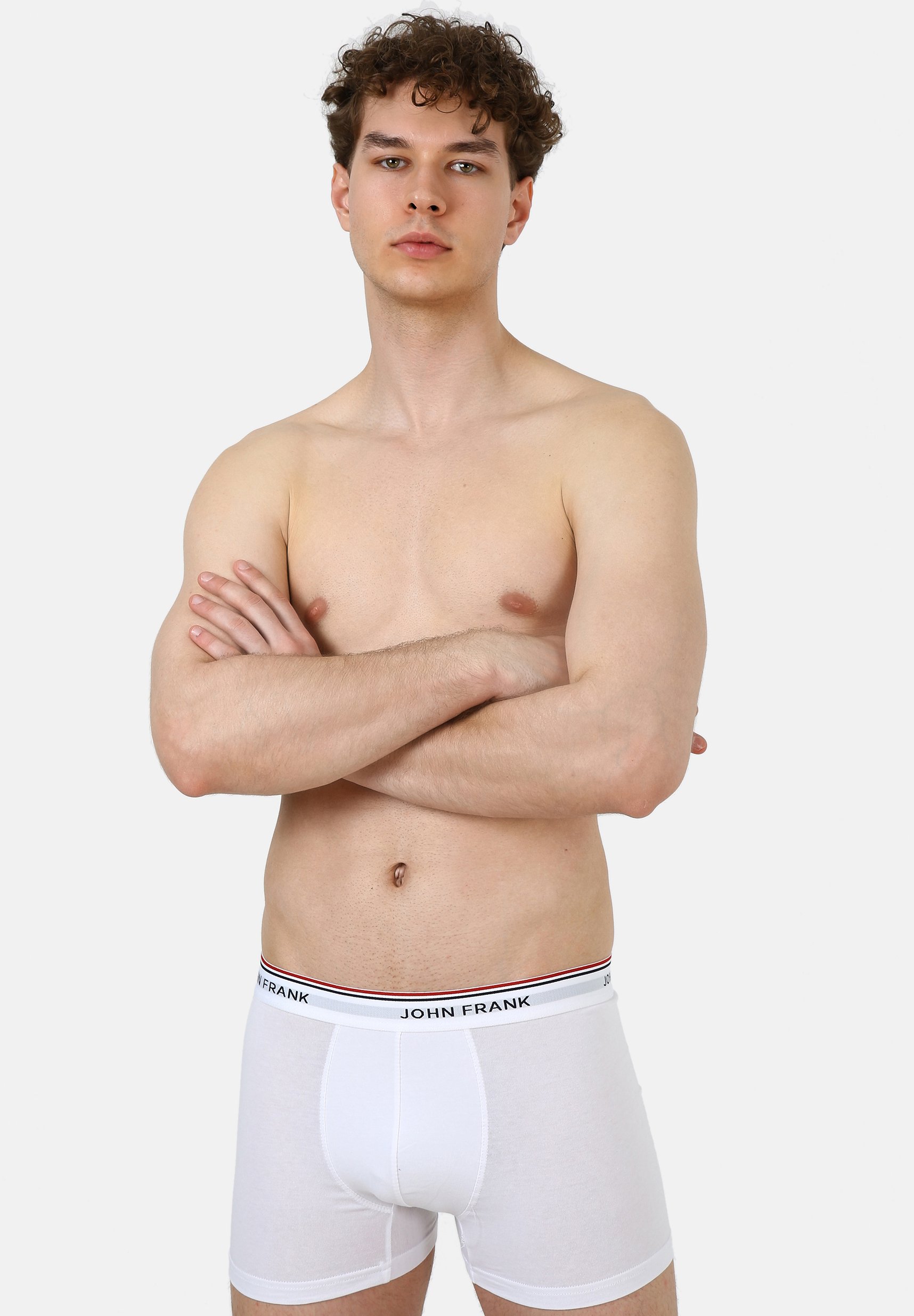 JOHN FRANK 3 PACK - Boxershort - black/gray/white/wit - Zalando.nl