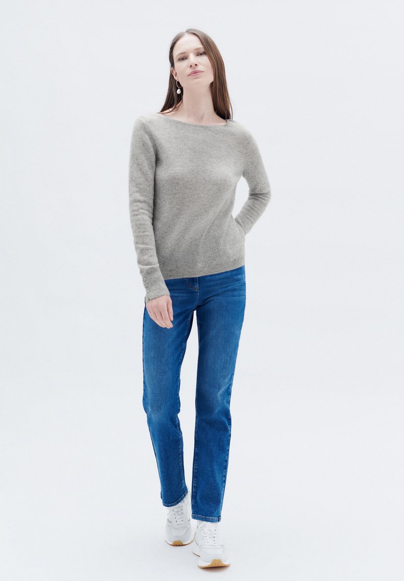 Pull Caroll - Taille M, Couleur Crème/gris (beige) - Occasion En Très Bon état