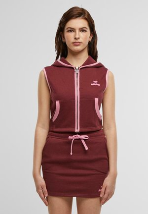 CROPPED ZIP - Vest - red