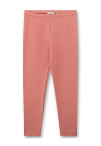 Rosa Leggings aus weichem, dehnbarem Stoff. Verfügen über ein eng anliegendes Design, einen elastischen Bund und keine sichtbaren Nähte oder Taschen.