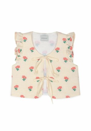 Blusa - ecru  coral