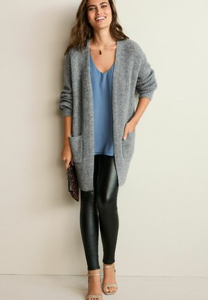 LONGLINE SPARKLE - Cardigan - charcoal grey