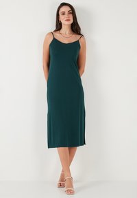 LELA REGULAR FIT - Kokteiļkleita/ballīšu kleita - dark green melange
