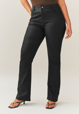 Next HOURGLASS COATED - Blugi bootcut - black