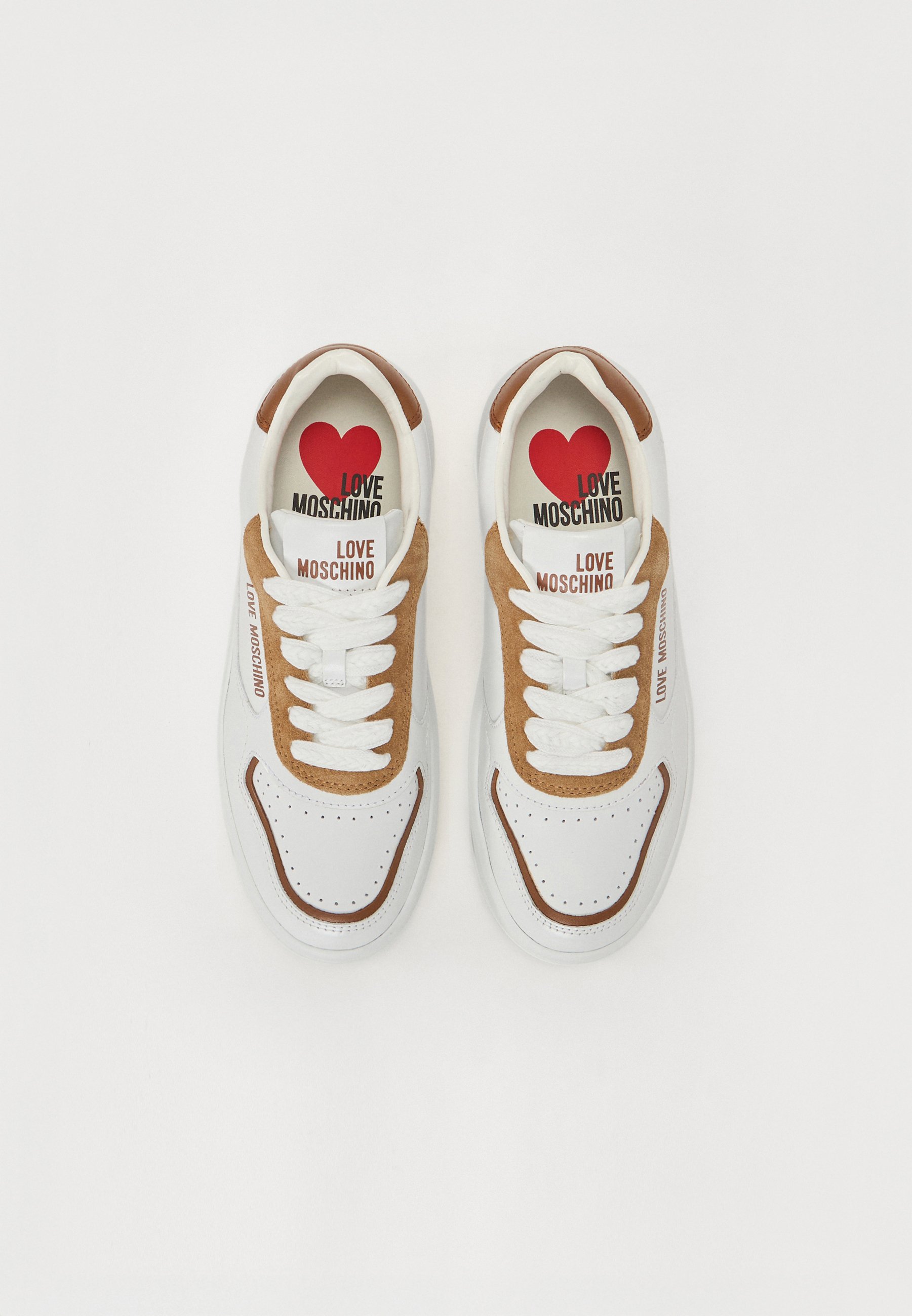Love Moschino ECLIPSE - Sneakers low - white/camel/beige/alb