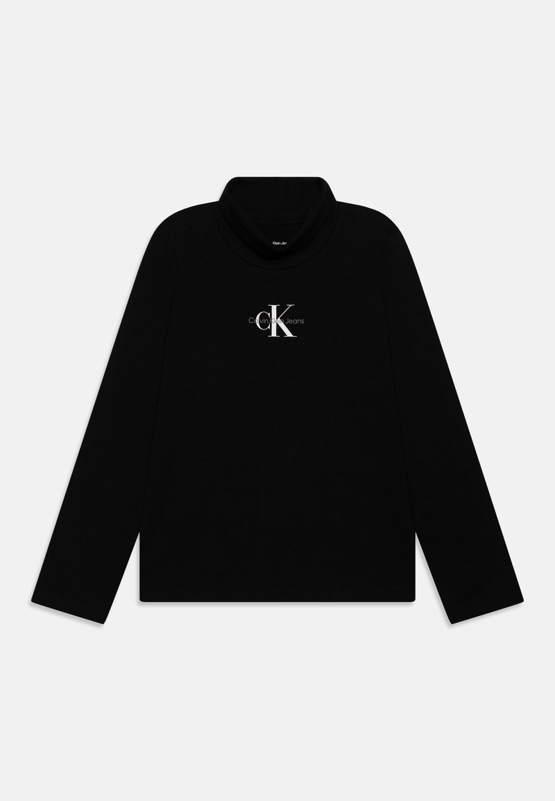 Calvin Klein Jeans MONOLOGO ROLL NECK - Maglietta a manica lunga - black