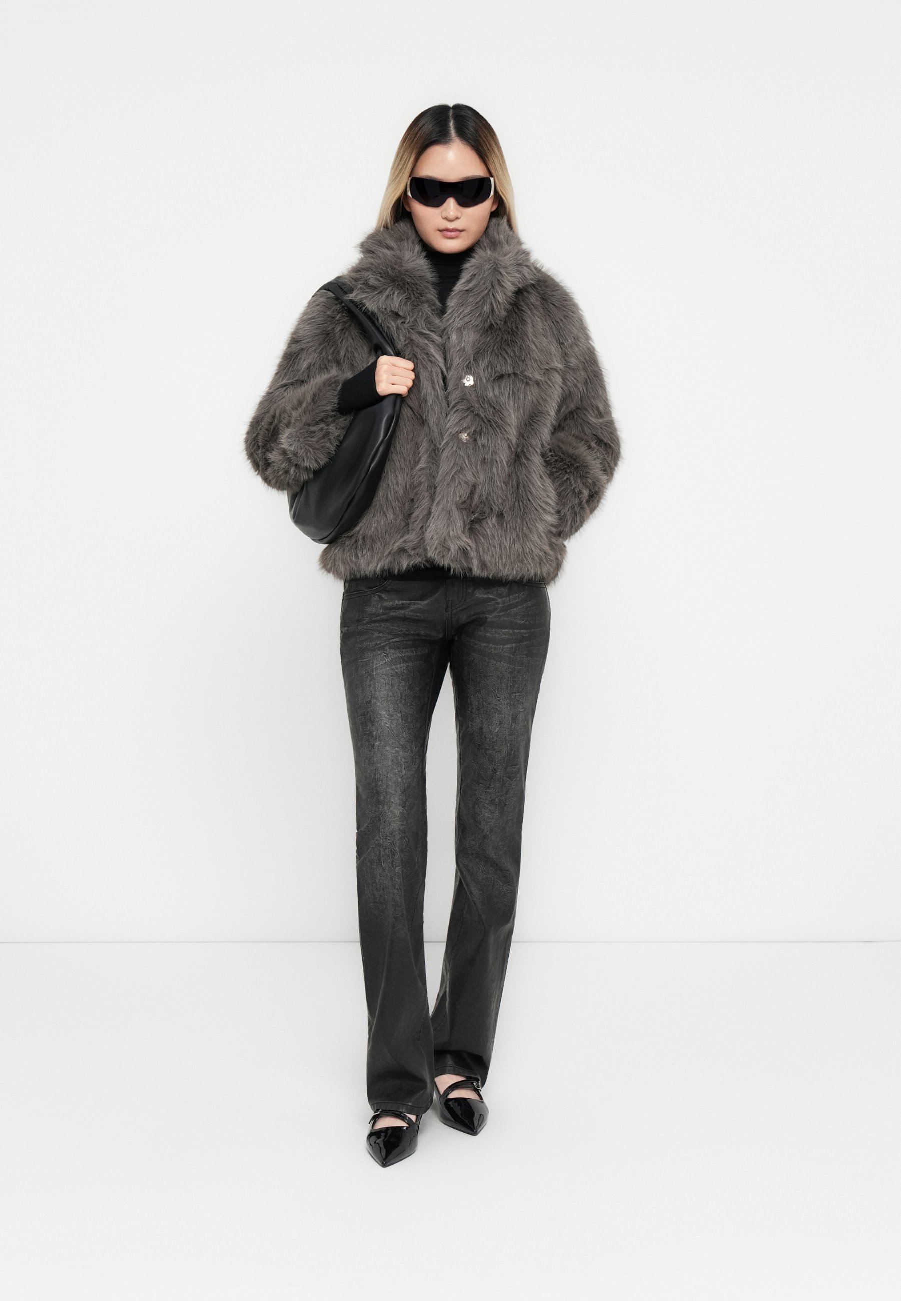 Object OBJISADORA HAIRY - Winter jacket - magnet/dark grey
