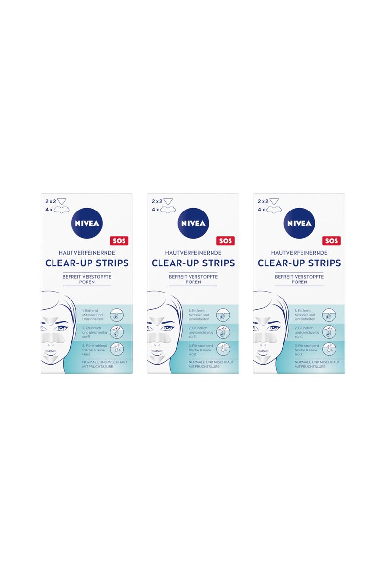 NIVEA - 3X 6 CLEAR-UP STRIPS HAUTVERFEINERND ENTFERNT MITESSER SANFT - Face mask - transparent, Enlarge
