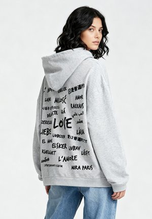 UNIVERSAL LOVE BACK PRINT - Felpa con cappuccio - mottled grey