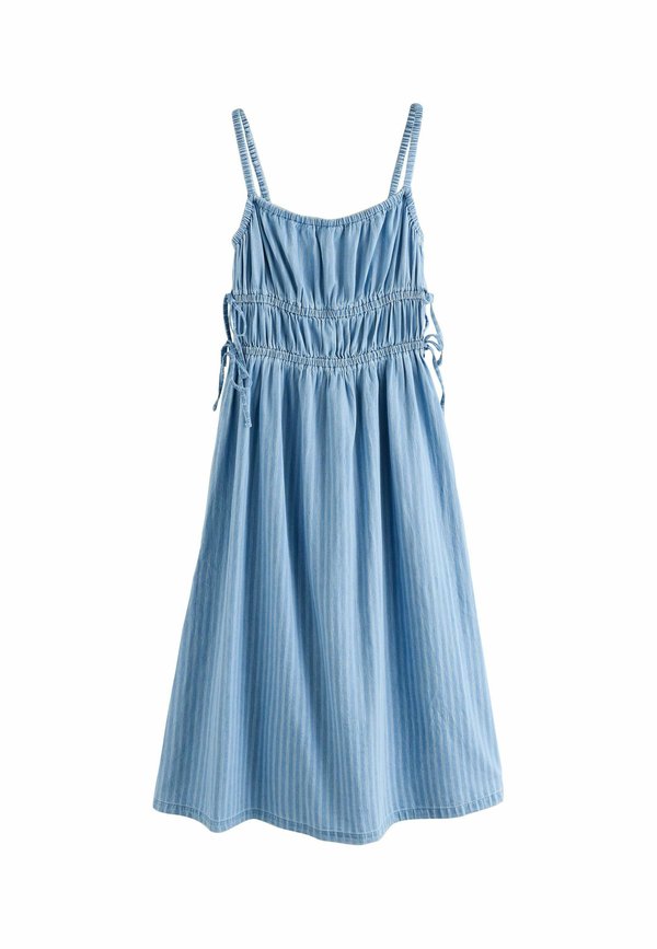 PETITE FIT -  STRIPED STRAPPY MIDI  - Jeanskleid