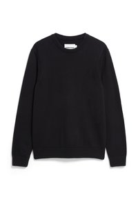 Schwarzer Sweatshirt aus weichem Stoff. Verfügt über einen Rundhalsausschnitt sowie gerippte Bündchen und Saum. Dezentes Logo-Detail auf der Vorderseite.