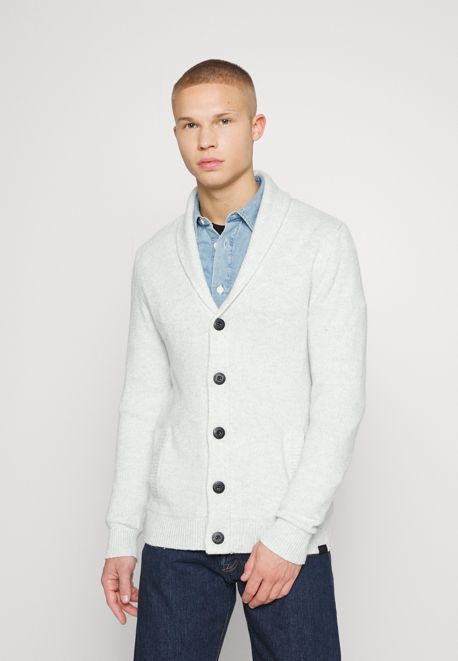 SHAWL CARDI - Cardigan - light grey 
