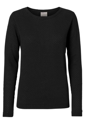 Vero Moda VMCARE STRUCTURE LS O-NECK GA NOOS - Strickpullover - black