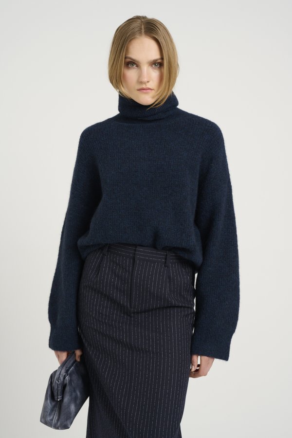 ALPHA ROLLNECK - Jumper - indigo