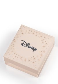 Square light pink box featuring gold star pattern, metallic finish, and prominent black "Disney" logo on top. Smooth texture.