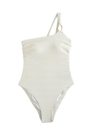 Mint Velvet TUMMY CONTROL ONE SHOULDER - Costum de baie - white textured