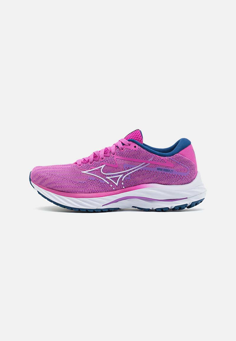 Mizuno WAVE RIDER 27 - Scarpe da corsa su strada - rosebud/white/navy peony