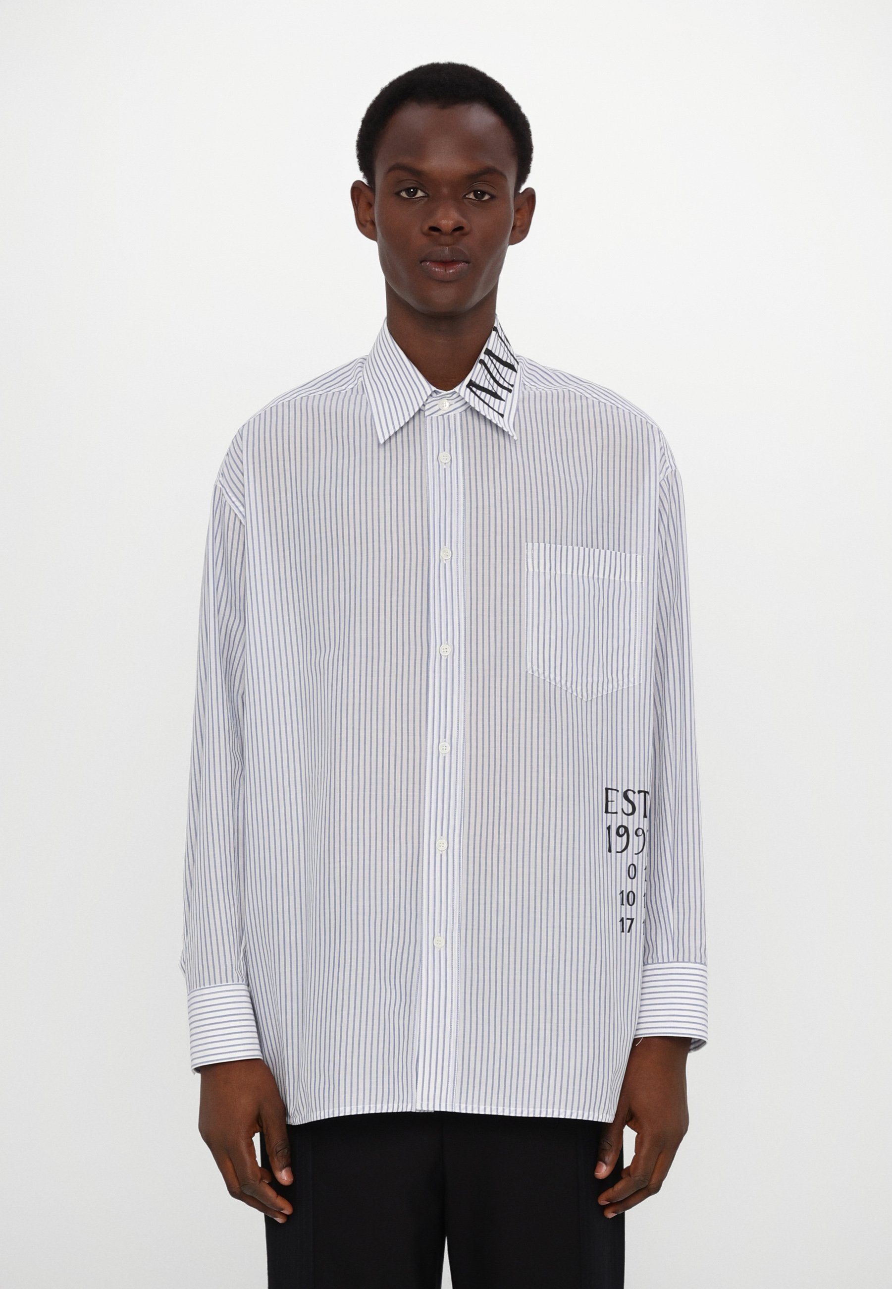 MM6 Maison Margiela LONG SLEEVED SHIRT - Shirt - white/blue/light 