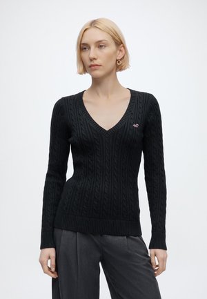 Hollister Co., LS CABLE ICON V NECK - Пуловер - 900