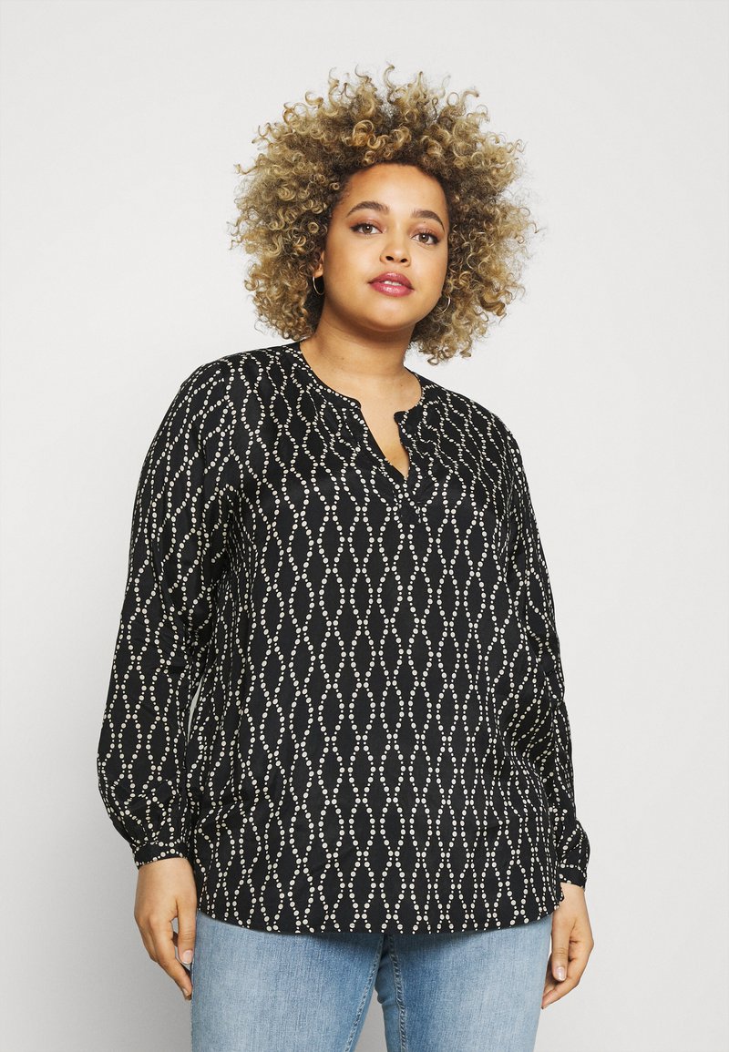 Kaffe Curve - COLLIA  - Blus - black/sand, Förstora