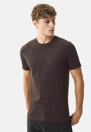 CREW NECK - T-shirt basic - brown marl