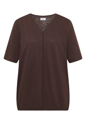 Cecil, KURZARM T-SHIRT IM TUNIKA-LOOK - T-shirt con stampa - brown cacao
