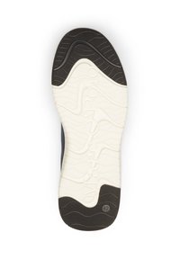 Semelle de chaussure avec une texture ondulée, dotée d'une semelle intermédiaire blanche et d'une semelle extérieure en caoutchouc noir. Marquée avec "Marc O'Polo" et taille 42.